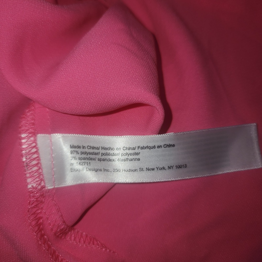 Eloquii Pink Sleeveless Split Neck Blouse Hidden Button Down Top Plus Size 16 - Picture 11 of 12